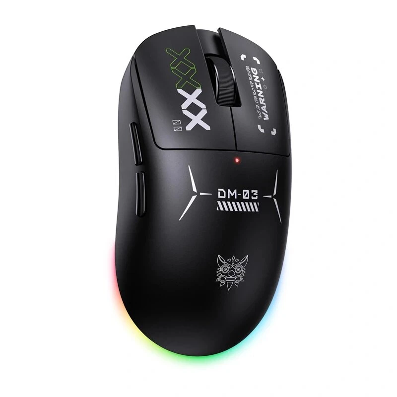 ONIKUMA DM03 RGB mängurihiir – juhtmega optiline 6400 DPI, 7 programmeeritavat nuppu, paremakäeline ergonoomiline disain, must