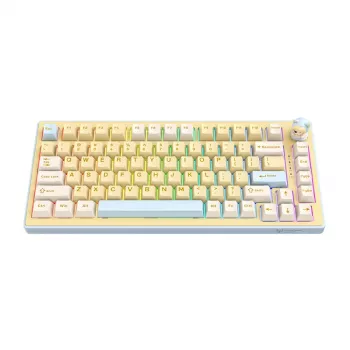 ONIKUMA MT707 Gaming Keyboard (Yellow) - Mechanical, Outemu Blue Switches, RGB Backlit, Full-Size, Wired USB