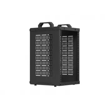 Open Rack 10 9U 280x300 Must seinale kinnitatav avatud raamiga riiul