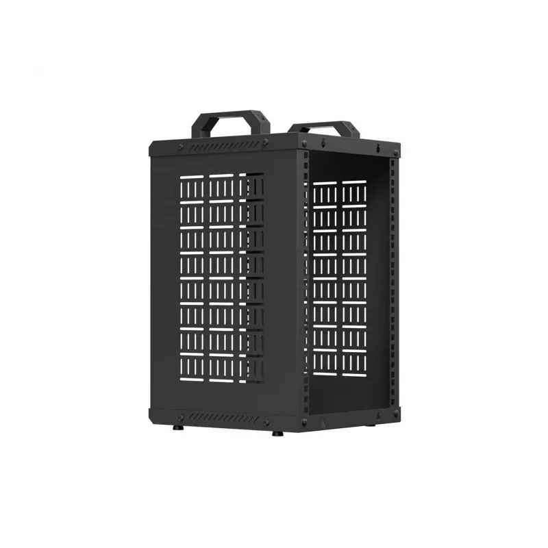 Open Rack 10 9U 280x300 Must seinale kinnitatav avatud raamiga riiul