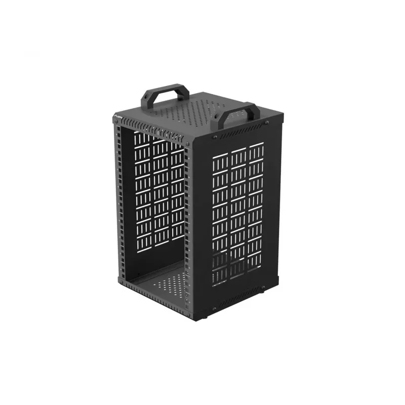 Open Rack 10 9U 280x300 Must seinale kinnitatav avatud raamiga riiul