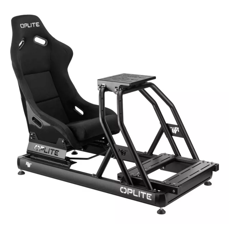 OPLITE 103862 Sim Racing Istme GT Bucket Seat terasraamiga - Must punase õmblusega