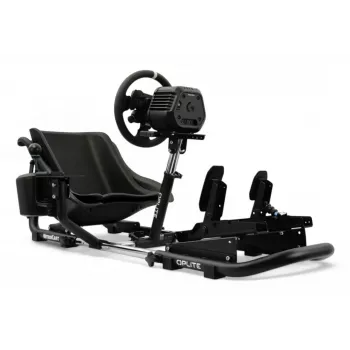 Oplite 104317 NitroKart V2 Racing Cockpit – Must terasest sim racing rig koos kallutatava ämbriistmega