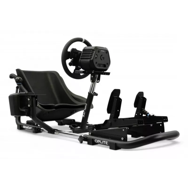 Oplite 104317 NitroKart V2 Racing Cockpit – Must terasest sim racing rig koos kallutatava ämbriistmega