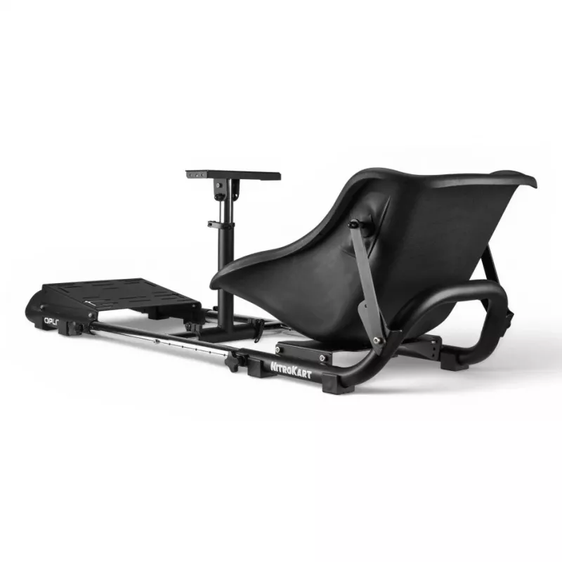 Oplite 104317 NitroKart V2 Racing Cockpit – Must terasest sim racing rig koos kallutatava ämbriistmega