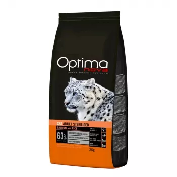 OPTIMANOVA Cat Adult Sterilised lõhe ja riis - kuiv kassitoit - 2kg