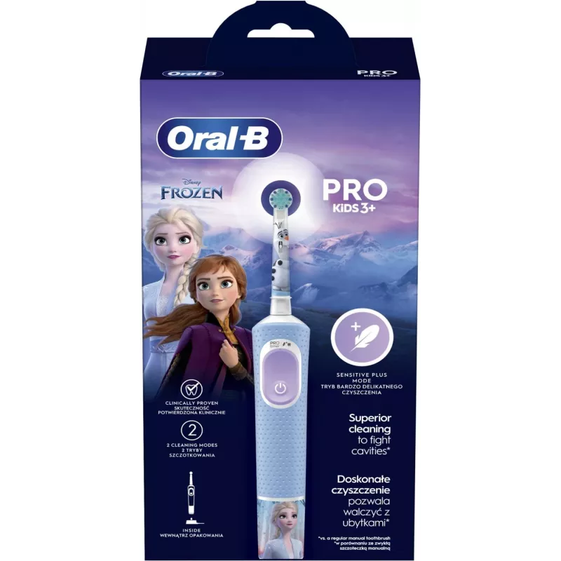 Oral-B Vitality PRO Kids Frozen elektriline hambahari lastele, laetav, 2 režiimi, 1 harjapea, sinine