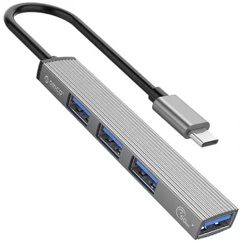 ORICO AH-13-GY-EP-HW USB-C jaotur 5Gbps USB-A 3.0 ja 3x USB-A 2.0 portidega, alumiinium, hõbedane
