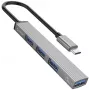 ORICO AH-13-GY-EP-HW USB-C jaotur 5Gbps USB-A 3.0 ja 3x USB-A 2.0 portidega, alumiinium, hõbedane