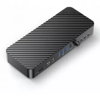 ORICO USB-C 10 Gbps dokkimisjaam, 2x DP 4K, HDMI 4K, PD 60W, 6x USB-A, SD/TF kaardilugeja, heli (DKA20-V1-EU-BK-EP)