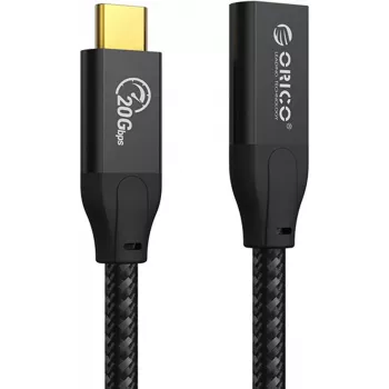 ORICO USB-C 3.2 Gen 2x2 pikenduskaabel – 20Gbps, 100W PD, 4K@60Hz, 1m, must