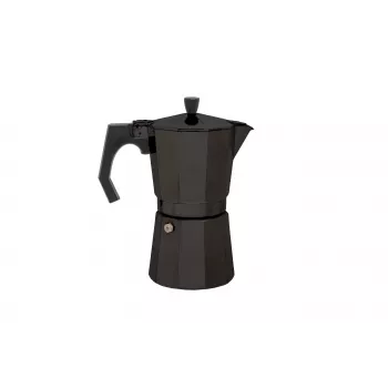 Origin Outdoors Bellanapoli Espresso Maker, Stovetop Moka Pot, 3 Cups, Black