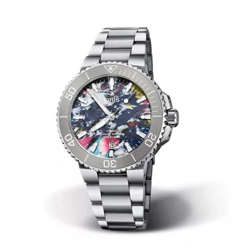 ORIS Aquis Date Calibre 400 Automaatne Sinine Sihtnäidikuga Roostevabast Terasest Käevõru 41.50 mm 7766-4150-Set