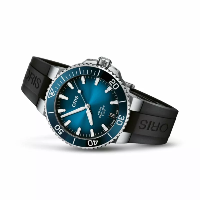 ORIS meeste sukeldujakell 41350742274FC 41.50mm automaatne sinine numbrilaud sinine kummist rihm