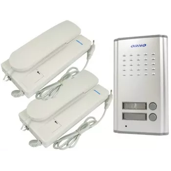 ORNO OR-DOM-RL-903 Juhtmega videouksetelefonikomplekt 7-tollise LCD-ekraaniga, alumiiniumisulamist välipaneel, IR-öövaatlus, 4-juhtmeline ühendus