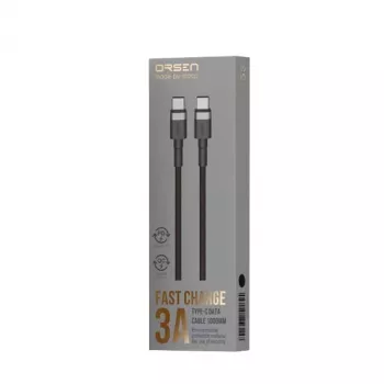 ORSEN S53 USB-C to USB-C kaabel 3A 1m must