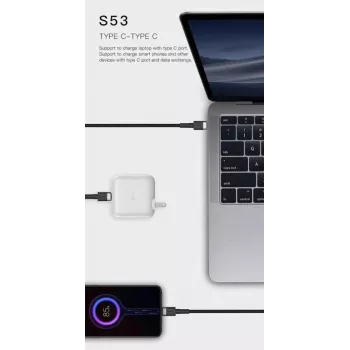 ORSEN S53 USB-C to USB-C kaabel 3A 1m Sinine