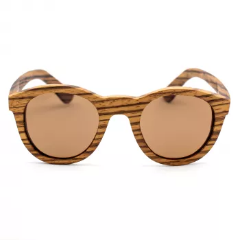 ORYGIN WOOD-B Unisex Päikeseprillid Puitraamiga, UV400 Kaitse, Pruunide Läätsedega, 45/25/145 mm