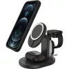OtterBox 3-in-1 MagSafe juhtmevaba laadimisjaam - Radiant Night (must) - 7,5W iPhone, AirPods, Apple Watch