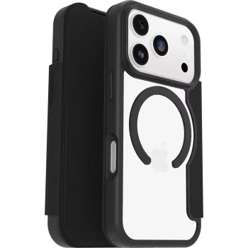 OtterBox React Folio MagSafe for iPhone 17 Pro Black Crystal - Clear/Black