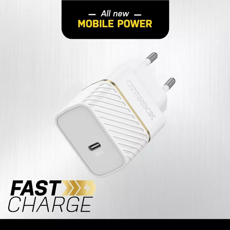 OtterBox Wall Charger 30W USB-C PD 3.0 Cloud Dust White