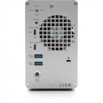 OWC Mercury Elite Pro Dual 2-pesaline RAID-korpus 3-pordilise USB-jaoturiga, USB 3.2 Gen 2 Type-C (hõbedane)