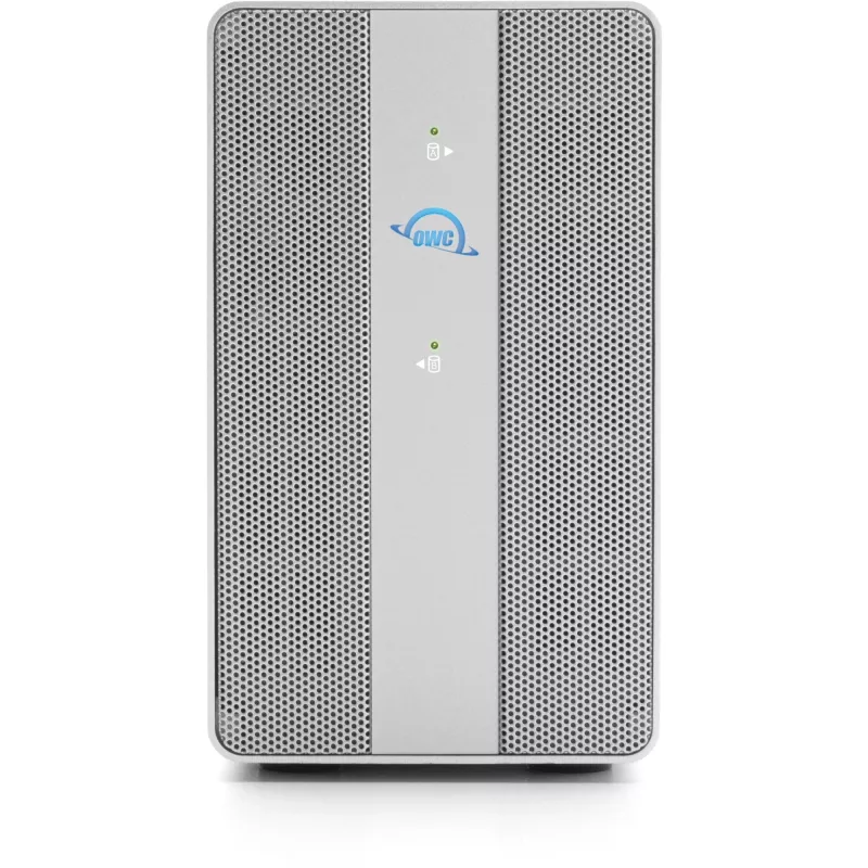 OWC Mercury Elite Pro Dual 2-pesaline RAID-korpus 3-pordilise USB-jaoturiga, USB 3.2 Gen 2 Type-C (hõbedane)