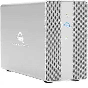 OWC Mercury Elite Pro Dual 2-pesaline RAID-korpus 3-pordilise USB-jaoturiga, USB 3.2 Gen 2 Type-C (hõbedane)