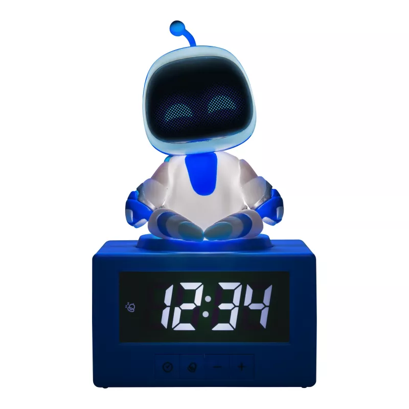 Paladone AstroBot Icon äratuskell - hall/valge digitaalne LCD robot-äratuskell unekordusfunktsiooniga
