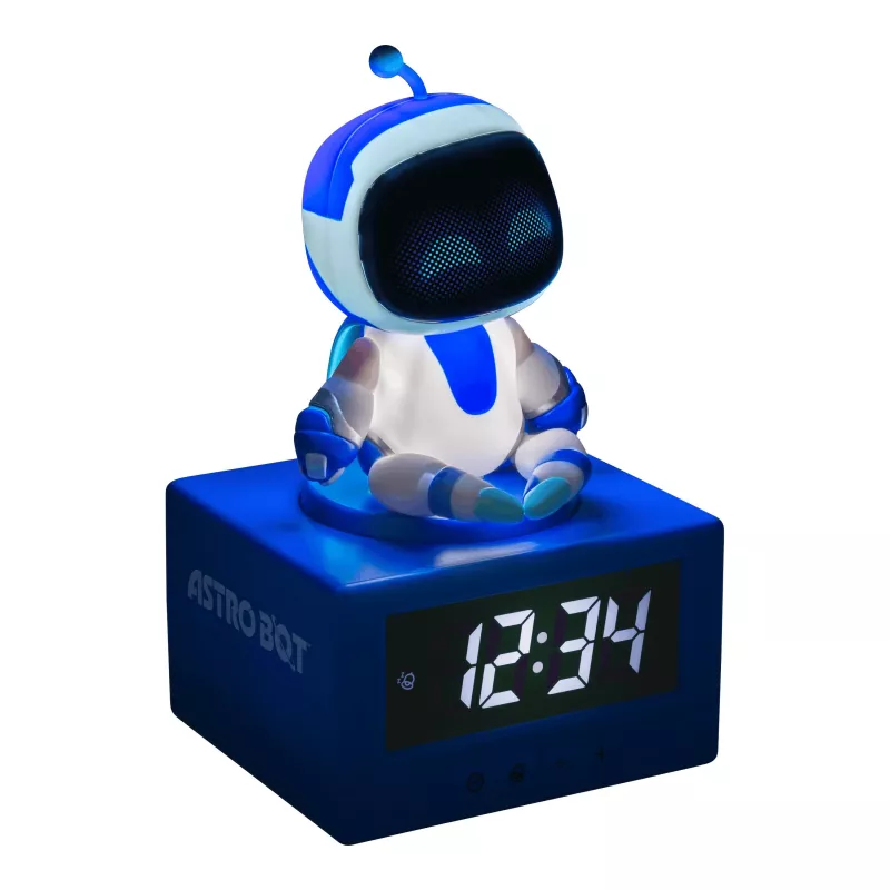 Paladone AstroBot Icon äratuskell - hall/valge digitaalne LCD robot-äratuskell unekordusfunktsiooniga