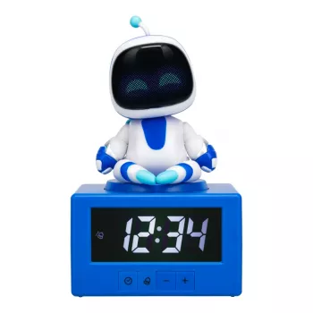 Paladone AstroBot Icon äratuskell - hall/valge digitaalne LCD robot-äratuskell unekordusfunktsiooniga