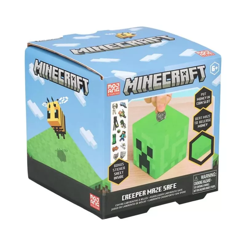 Paladone Minecraft Creeper Maze Safe V2 – Electronic Puzzle Money Box with Creeper Sound Effects