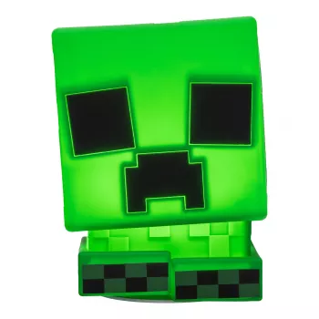 Paladone Minecraft Creeper SquishyGlo silikoonvalgusti laetav – hämardatav roheline LED-öölamp 3 heledustasemega ja Micro USB laadimisega