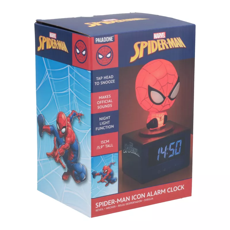 Paladone Spider-Man ikoon äratuskell – digitaalne LED, punane/must