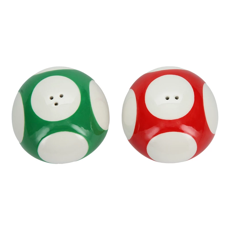 Paladone Super Mario Mushroom soola- ja pipratoos (punane Super Mushroom ja roheline 1-Up Mushroom)