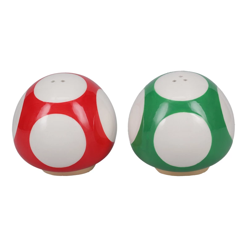 Paladone Super Mario Mushroom soola- ja pipratoos (punane Super Mushroom ja roheline 1-Up Mushroom)