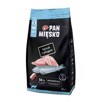 Pan Mięsko Kuivtoit Kassidele Täiskasvanud Kana ja Forelliga Väike Brikett 1.6 kg