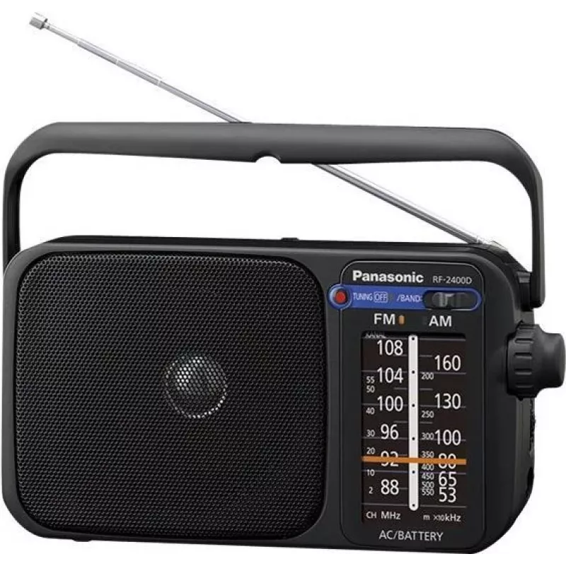 Panasonic RF-2400DEG-K kaasaskantav analoog AM/FM raadio - must