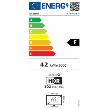 PANASONIC TB-43W61AEZC 43 tolline LED-televiisor UHD 4K HDR Multituner TiVo Smart TV