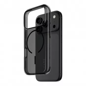 PanzerGlass CARE Smokey ümbris musta MagSafe'iga iPhone 17 Pro jaoks