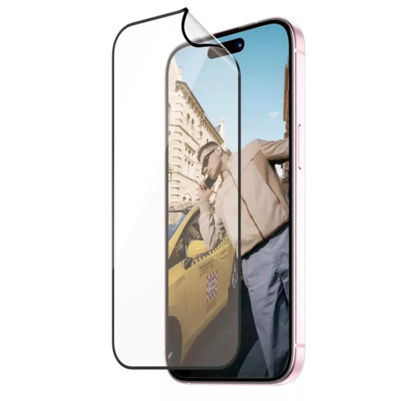 PanzerGlass MATRIX ekraanikaitse D3O-ga iPhone 15-le | Ultra-Wide Fit ja AlignerKit