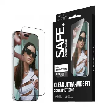 PanzerGlass SAFE ekraanikaitse iPhone 18 Pro Max/17 Pro Max jaoks - ülilai karastatud klaas, antibakteriaalne, 9H kõvadus