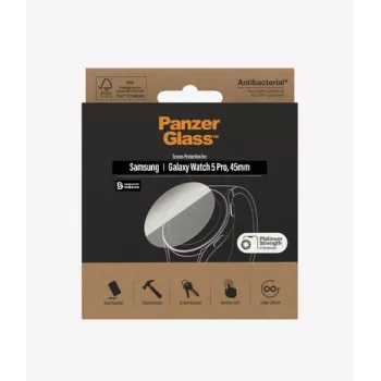PanzerGlass Samsung Galaxy Watch 5 Pro 45mm ekraanikaitse - 9H karastatud klaas, antibakteriaalne, kriimustus- ja löögikindel
