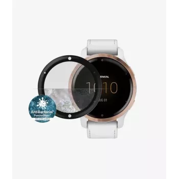 PanzerGlass ekraanikaitse Garmin Venu 2s/Vivoactive 4s jaoks - must, 9H karastatud klaas