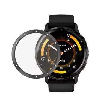 PanzerGlass Ekraanikaitse Garmin Venu 3 jaoks - must raam, karastatud klaas, 9H kõvadus, antibakteriaalne, oleofoobne, täiskattega