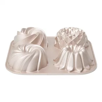 Patisse PAT-04520 mittenakkuvast süsinikterasest mini-bundt vormide komplekt, 6 tk, 7 cm, must