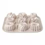 Patisse PAT-04521 Mittenakkuva süsinikterasest mini Bundt vormide komplekt, 6 osa, must