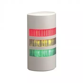 PATLITE WEP-302FB-RYG LED-signaaltorn, 3-tasandiline punane/kollane/roheline, helisignaal, seinakinnitus, 24V alalisvool, IP65, valge