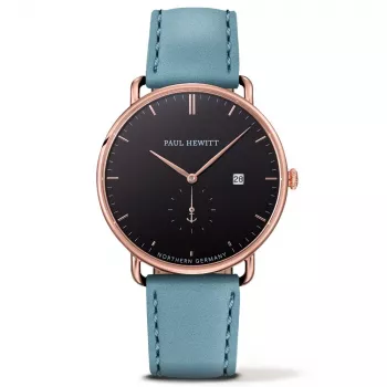 PAUL HEWITT Grand Atlantic meeste käekell PHTGARB23M 42mm musta numbrilauga ja musta nahast rihmaga