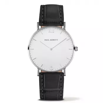Paul Hewitt Sailor Line Unisex Quartz Watch 39mm Stainless Steel Mesh Strap Silver White Sand Dial PH-SA-SSTW15S